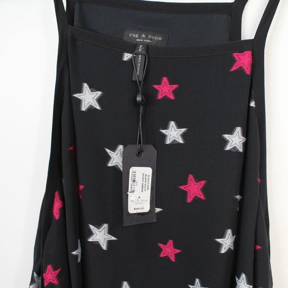 Rag & Bone Sonny Black Silk Chiffon Star-Print Dress - Picture 7 of 12